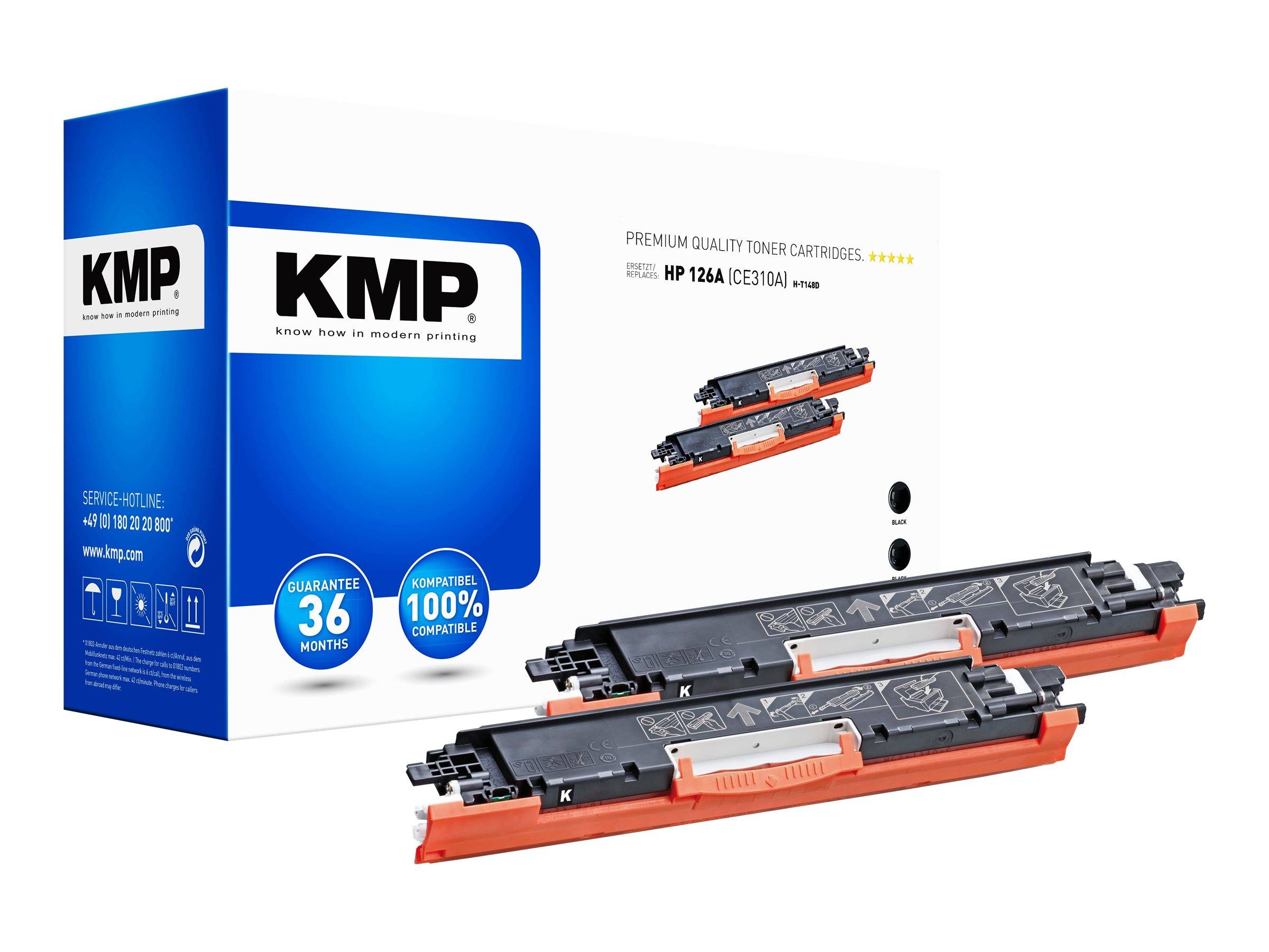 KMP DOUBLEPACK H-T148D - 2er-Pack - Schwarz - kompatibel - Tonerpatrone (Alternative zu: HP 126A)