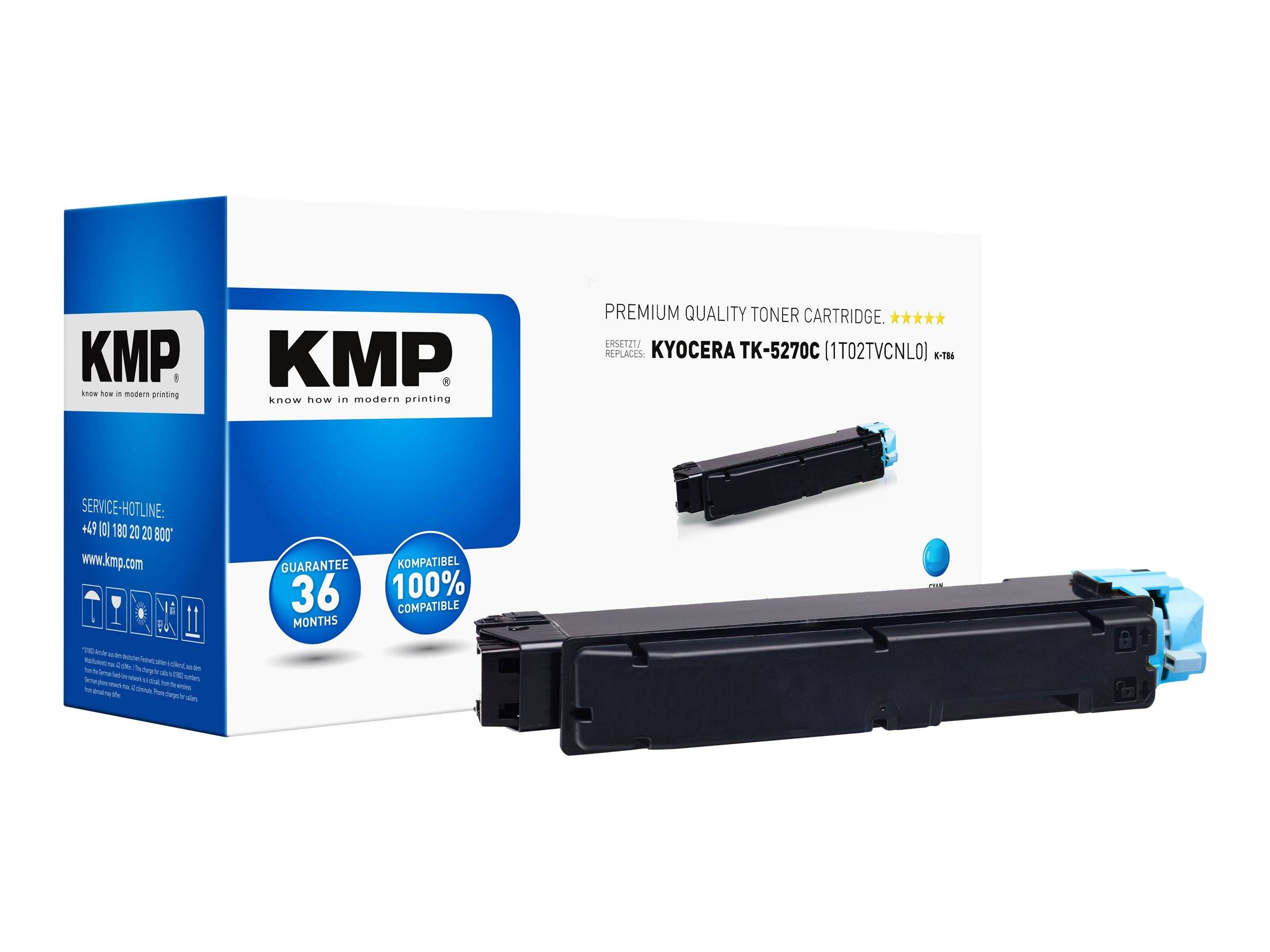 KMP K-T86 - 105 g - Cyan - kompatibel - Tintenpatrone (Alternative zu: Kyocera 1T02TVCNL0)