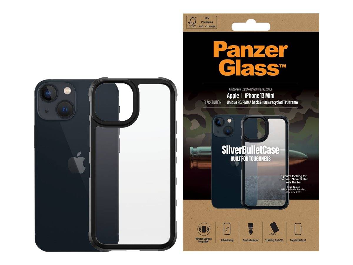 PanzerGlass SilverBullet - Black Edition - hintere Abdeckung für Mobiltelefon - widerstandsfähig - Polycarbonat, Polymethylmethacrylat (PMMA)