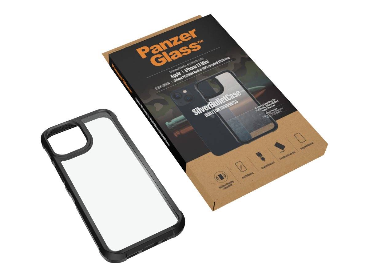 PanzerGlass SilverBullet - Black Edition - hintere Abdeckung für Mobiltelefon - widerstandsfähig - Polycarbonat, Polymethylmethacrylat (PMMA)