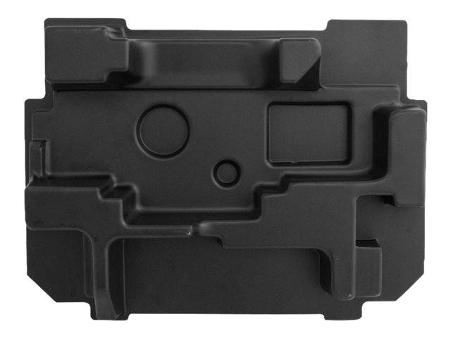 Schwarze geformte Schaumstoffverpackungseinsätze mit benutzerdefinierten Aussparungen und Fächern zum Schutz eines Geräts oder von Teilen.