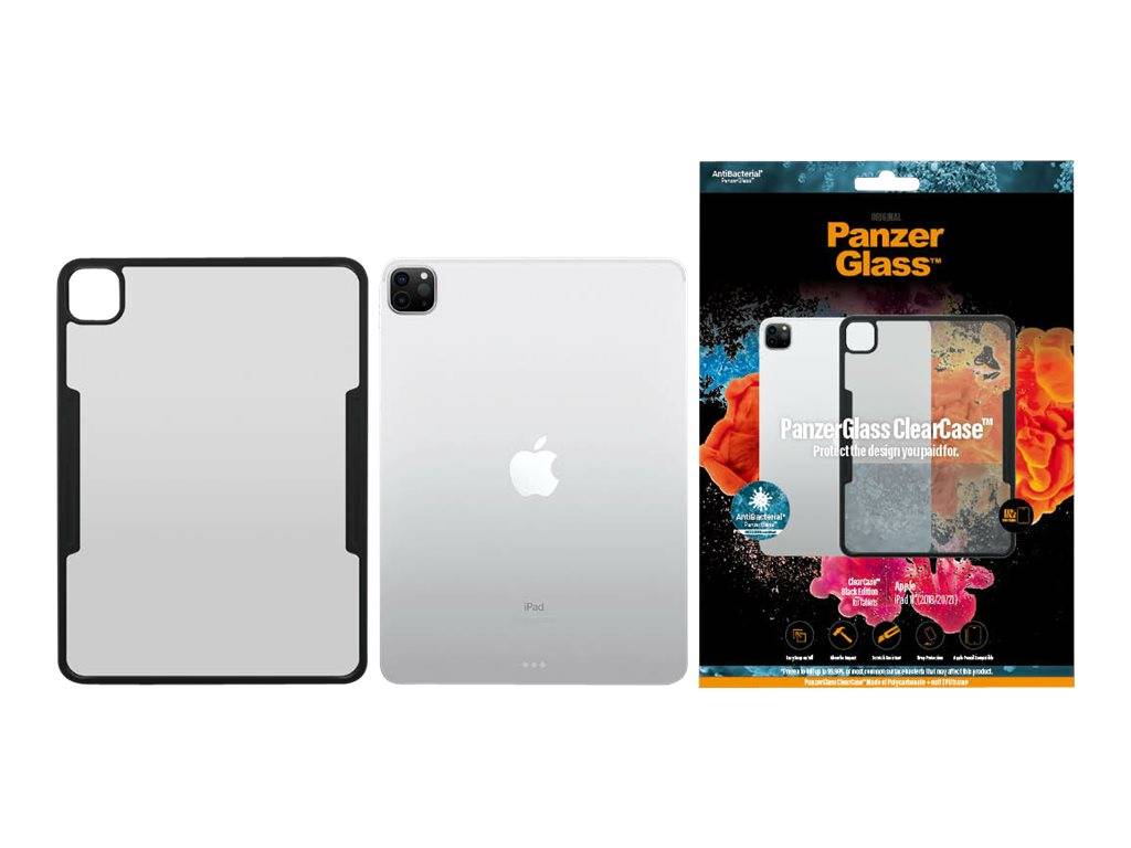 PanzerGlass ClearCase - Black Edition - hintere Abdeckung für Tablet - Kunststoff, Temperglas - für Apple 11-inch iPad P