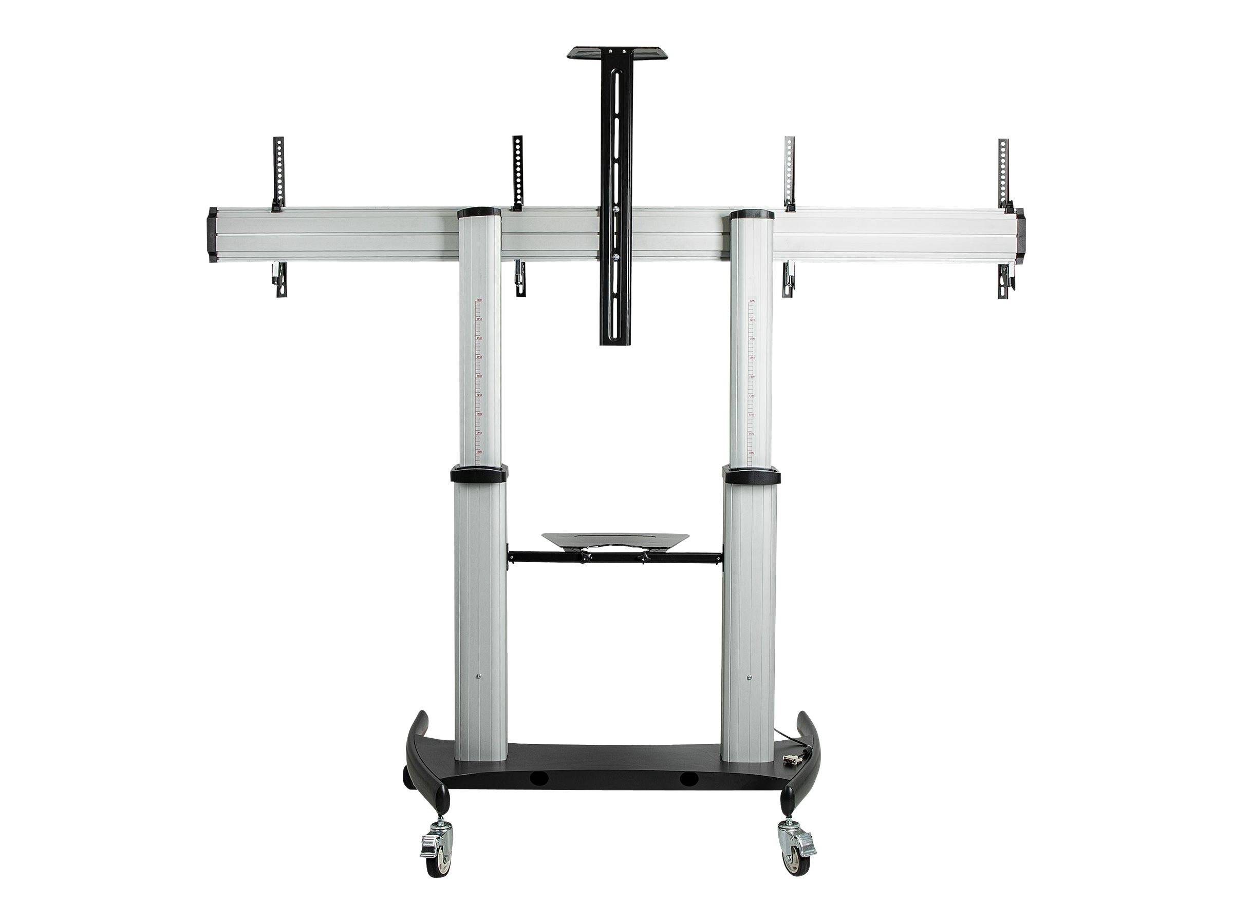 StarTech.com Doppel TV Ständer mit rollen für 37-60 Zoll VESA Bildschirme jeweils bis 50kg - Höhenverstellbarer/Schwenkb