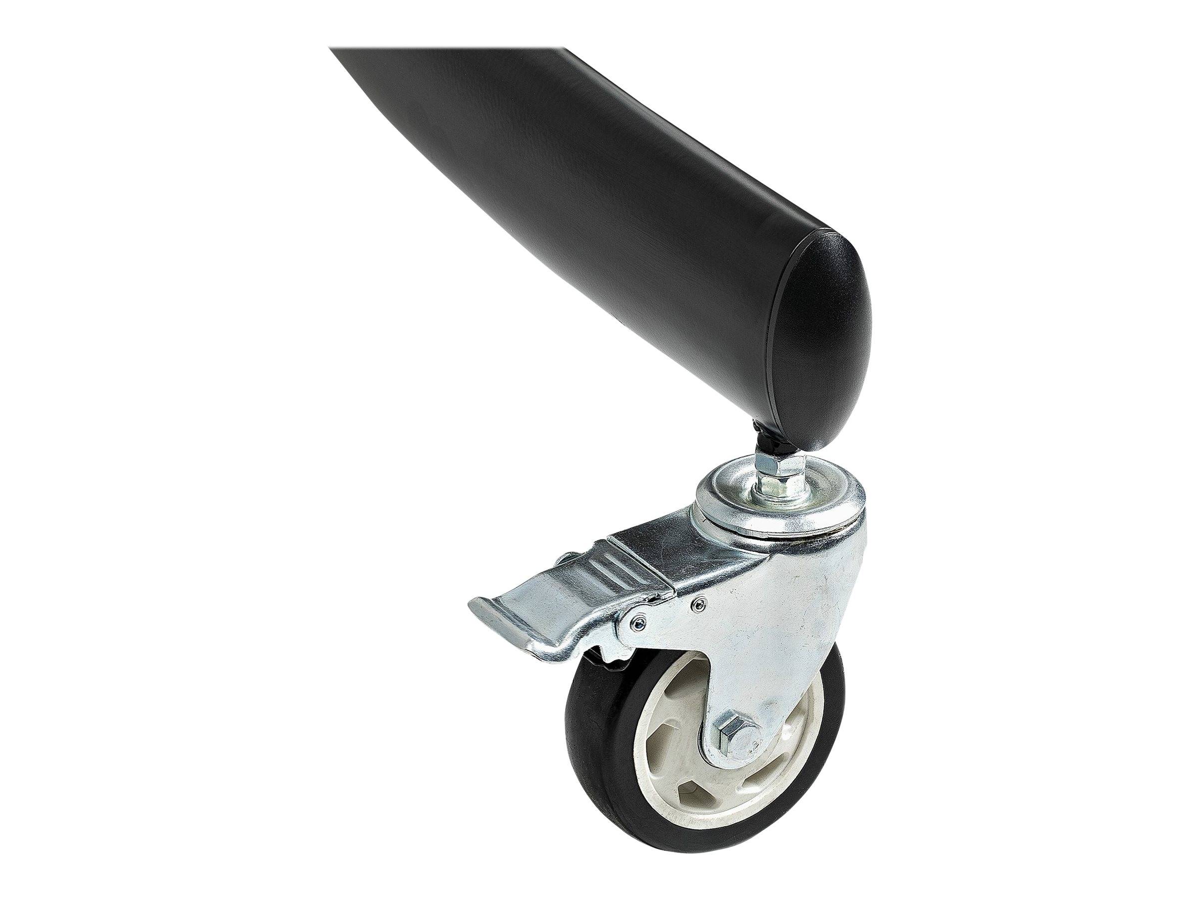 StarTech.com Doppel TV Ständer mit rollen für 37-60 Zoll VESA Bildschirme jeweils bis 50kg - Höhenverstellbarer/Schwenkb
