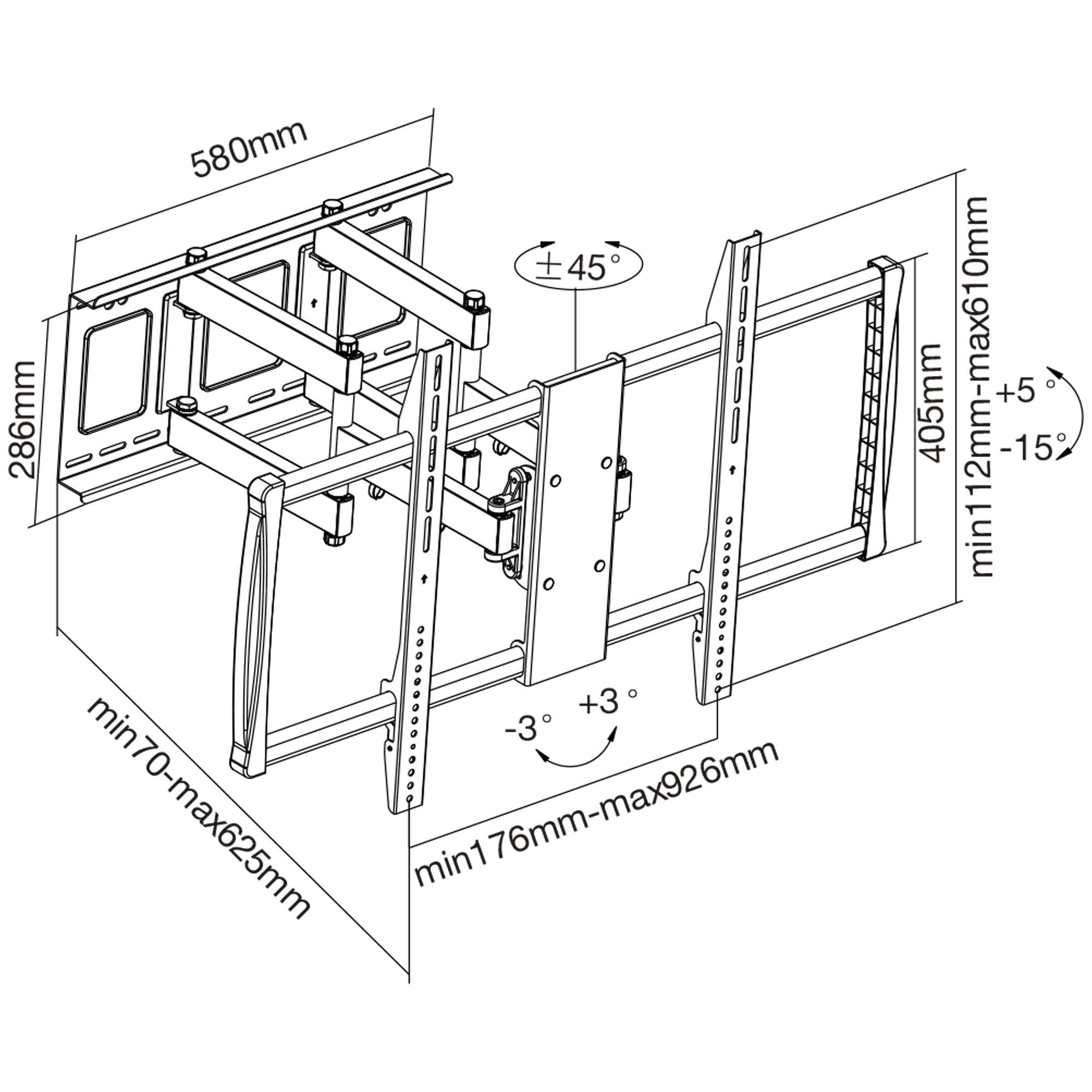 INLINE - Wandhalterung - für TFT/LCD/LED/Plasma 152-254cm (60-100"") - max. 80kg