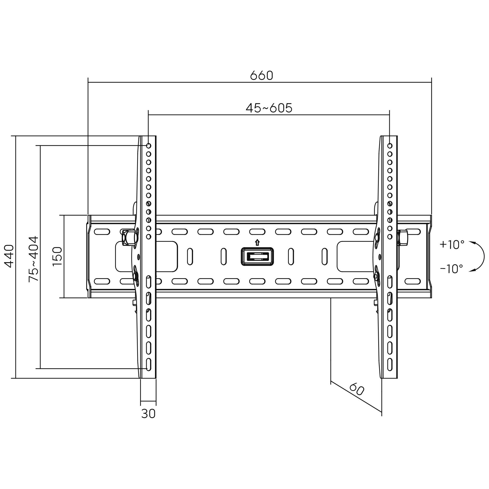 INLINE - Wandhalterung - für TFT/LCD/LED/Plasma - 81-178cm (32-70"") - max. 75kg