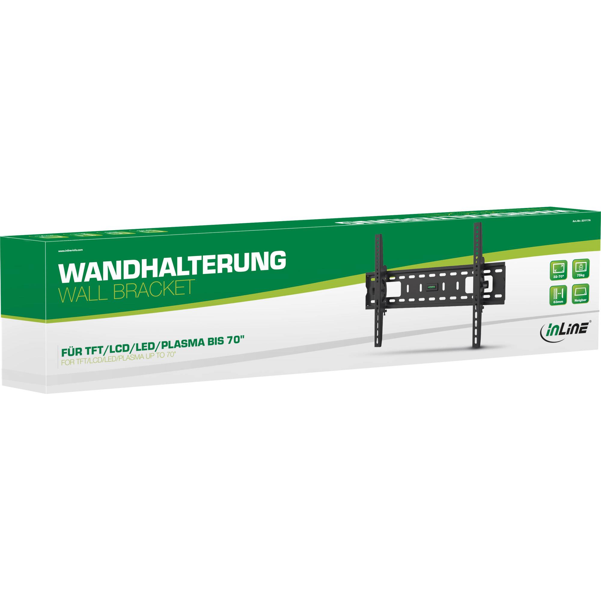 INLINE - Wandhalterung - für TFT/LCD/LED/Plasma - 81-178cm (32-70"") - max. 75kg