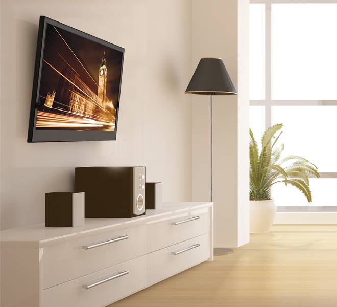 B-TECH BT7523 - Befestigungskit (Kippbare Wandhalterung) für Flachbildschirm - Piano Black - Bildschirmgröße: 38.1-106.7 cm (15"-42")