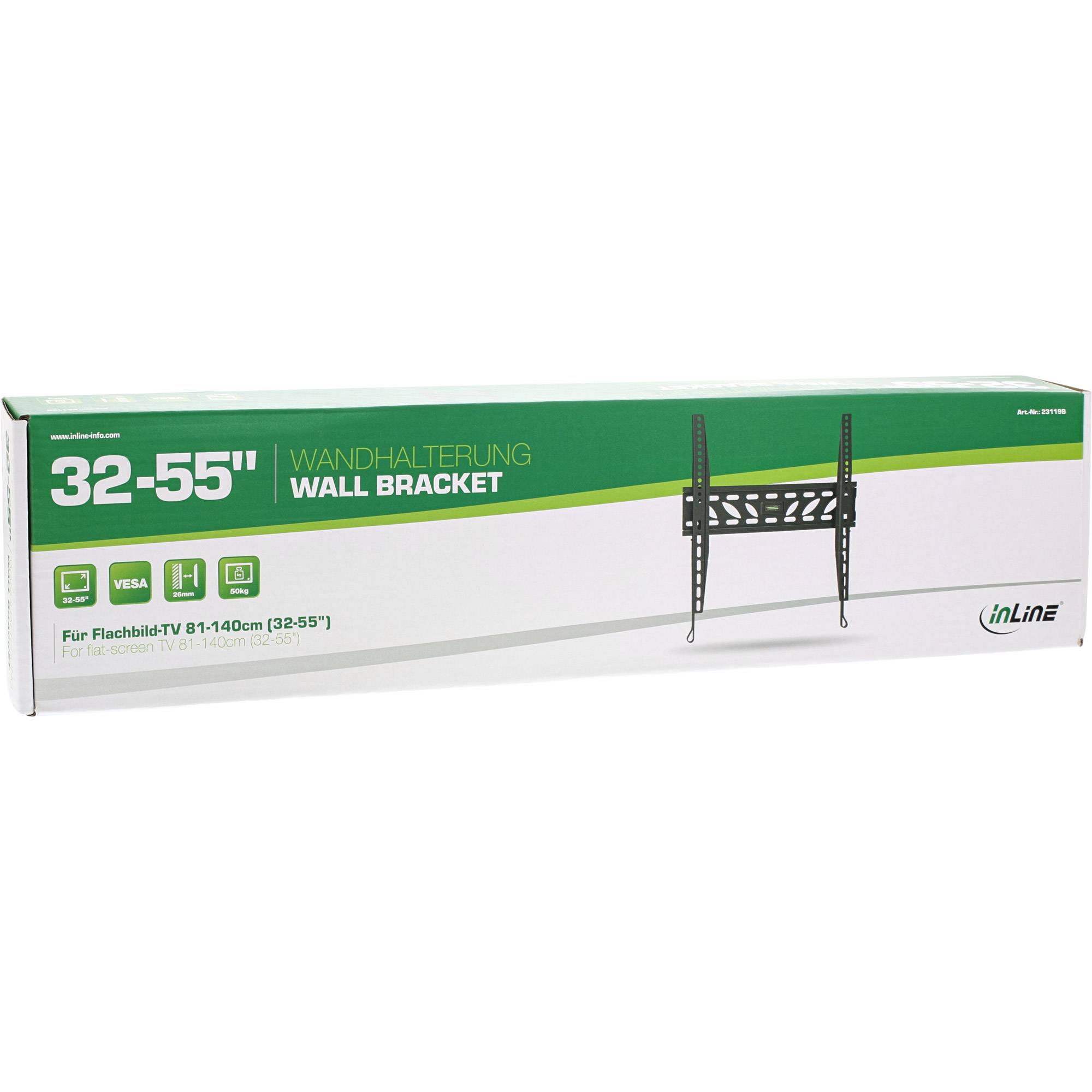 INLINE - Wandhalterung - für LCD/LED/Plasma 81-140cm (32-55"") - max. 50kg
