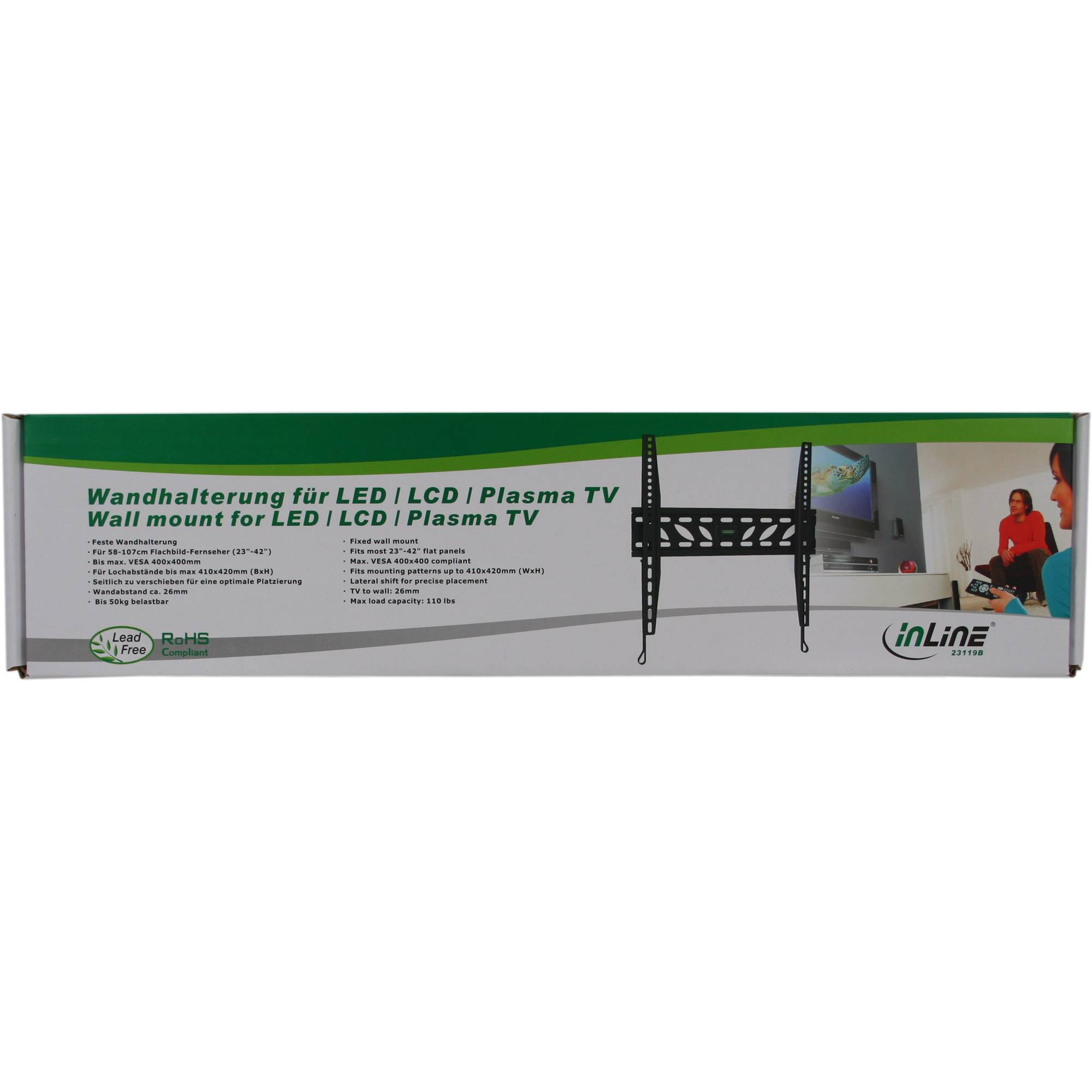 INLINE - Wandhalterung - für LCD/LED/Plasma 81-140cm (32-55"") - max. 50kg