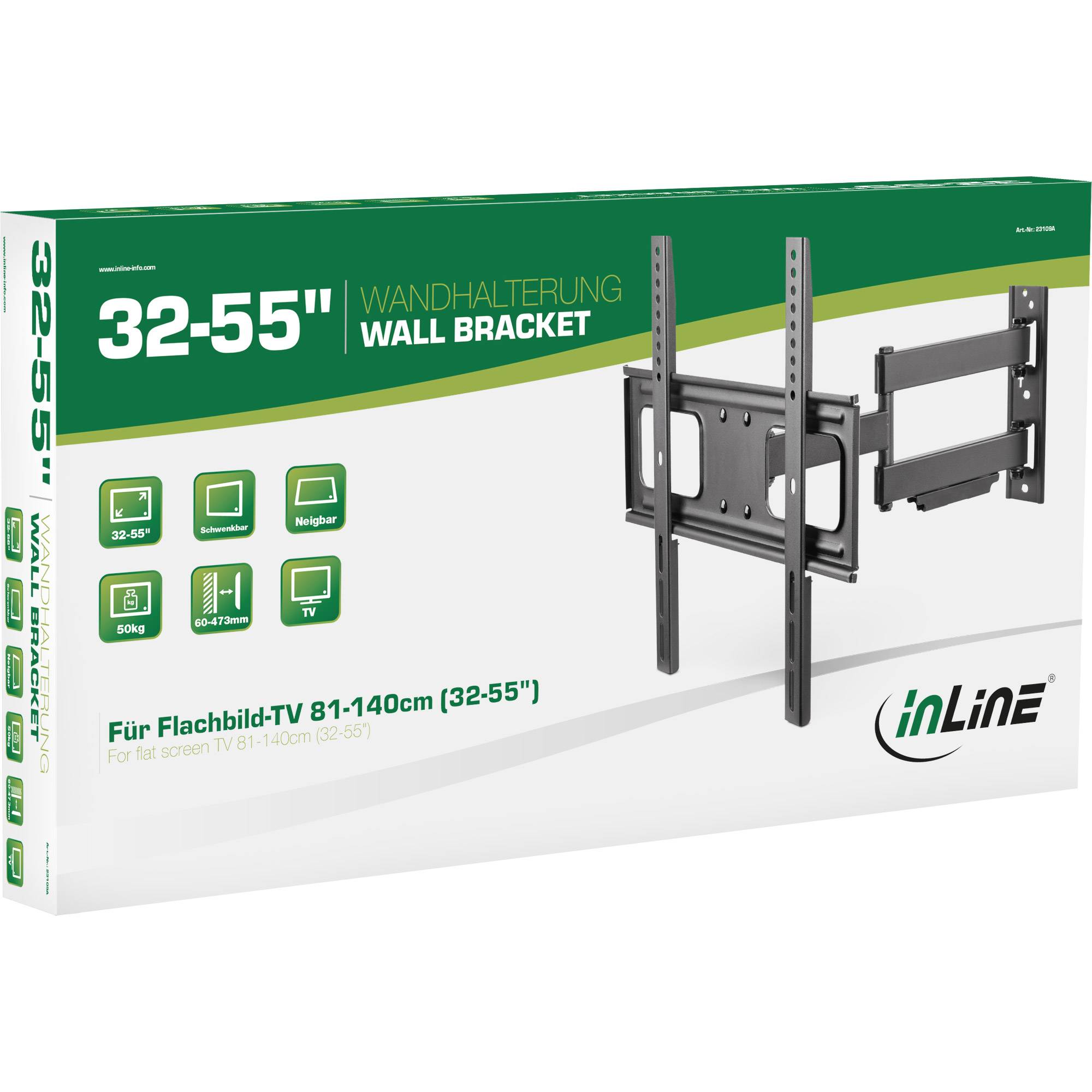 INLINE - Wandhalterung - für Display 81-140cm (32-55"") - max. 50kg