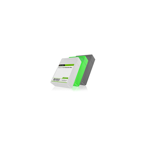 IB-AC6025-3, Dual 2,5" HDD/SSD Box, transparent, drei Farben (grün, grau, weiß)