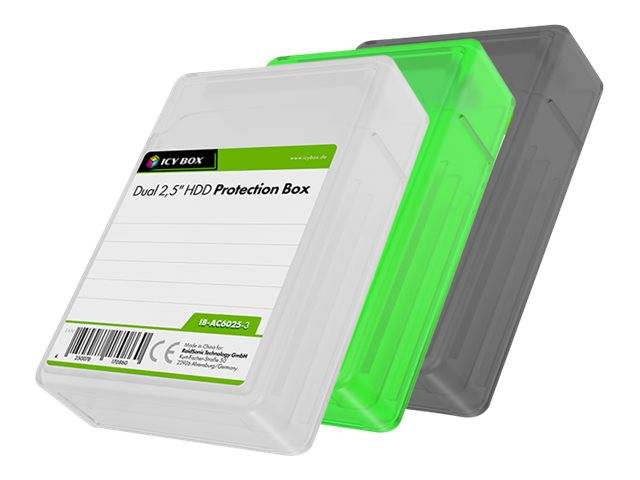 ICY BOX IB-AC6025-3 - Schutzhüllen-Kit für Festplatte - Kapazität: 2 Festplatten (2,5"")