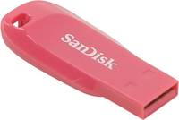 Rosa SanDisk USB-Speicherstick auf weißem Hintergrund.