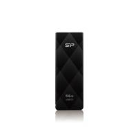 Schwarzer SP 64 GB USB-Stick aufrecht auf weißem Hintergrund dargestellt.