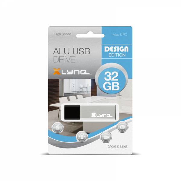 xlyne 177561-2, 32 GB, USB Typ-A, 2.0, Kappe, 7 g, Silber
