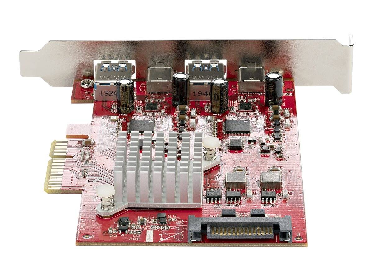 StarTech.com USB-C PCIe Karte mit 4 Ports - 10 Gbit/s USB PCI Express Erweiterungskarte mit 2 Controllern - 2x USB-C & 2