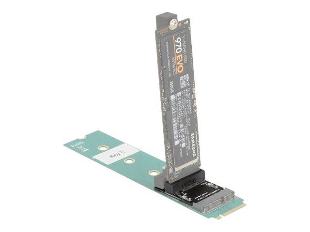 Delock M.2 key A+E male to key M slot angled with holder