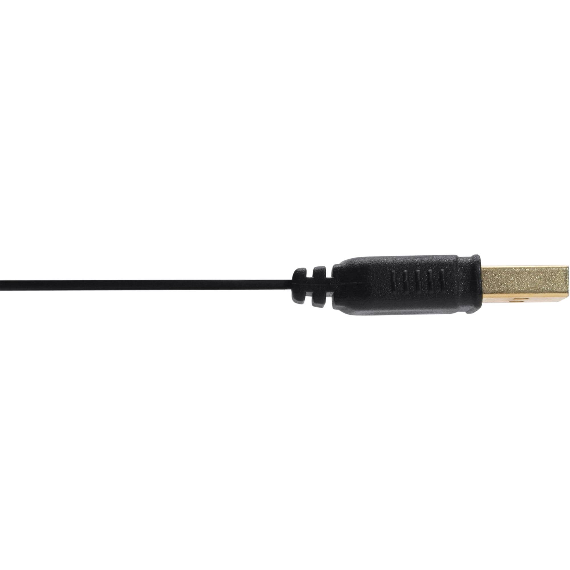 INLINE - USB 2.0 Flachkabel - USB A ST an Mini-B ST (5pol.) - schwarz - 5m