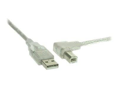 INLINE - USB 2.0 Kabel - A an B rechts abgewinkelt - transparent - 2m
