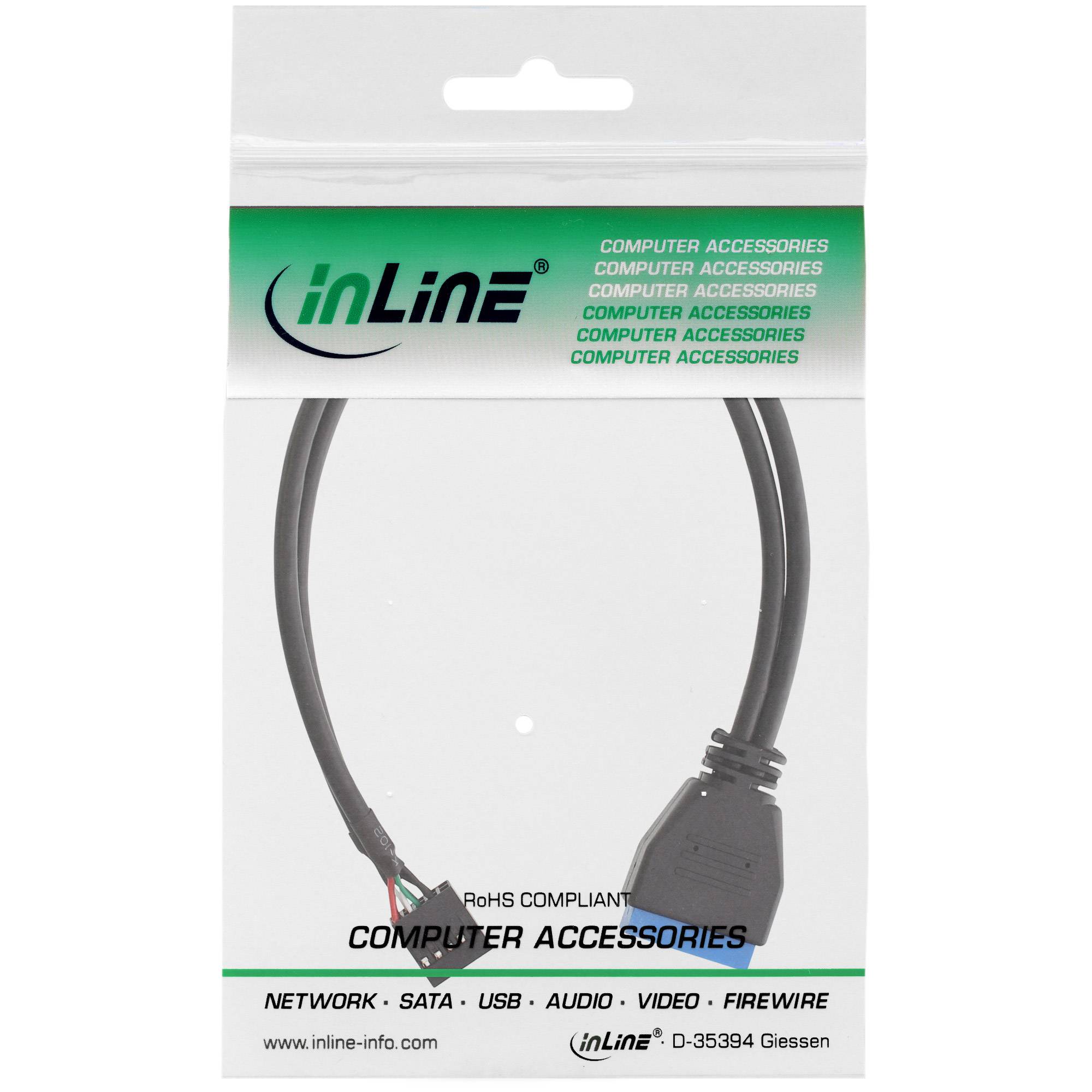 INLINE - USB 2.0 zu 3.0 Adapterk. int. - USB 2.0 Mainb./USB 3.0 int. - 0,30m