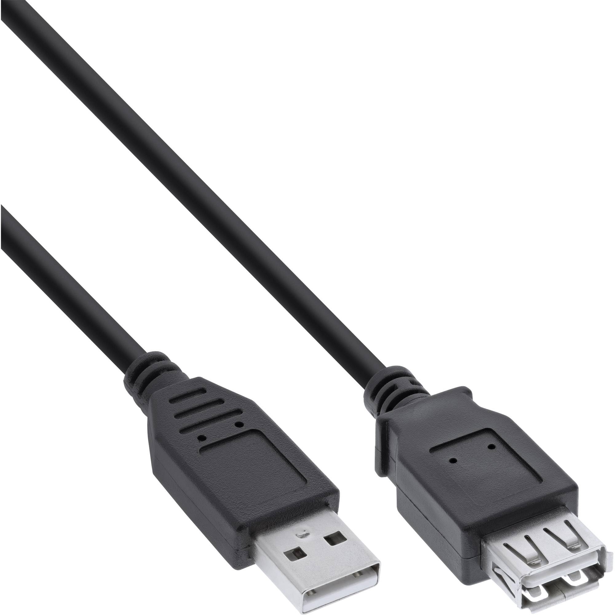 INLINE - USB 2.0 Verlängerung - Stecker / Buchse - Typ A - schwarz - 1m