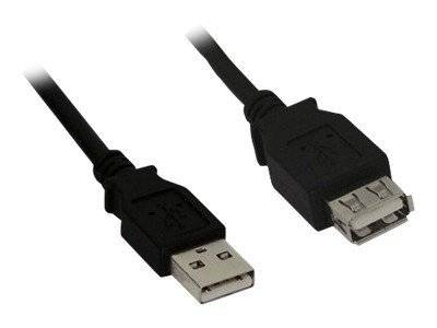 INLINE - USB 2.0 Verlängerung - Stecker / Buchse - Typ A - schwarz - 3m