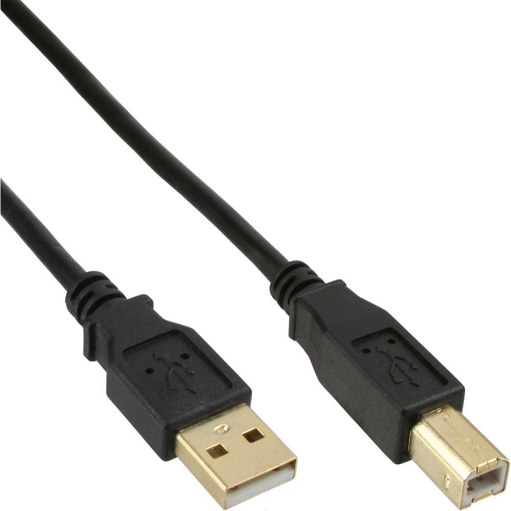 INLINE - USB 2.0 Kabel - A an B - schwarz - Kontakte gold - 0,5m