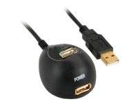 INLINE - USB 2.0 Verlängerung - ST / BU - Typ A - schwarz - mit Standfuss - 2m