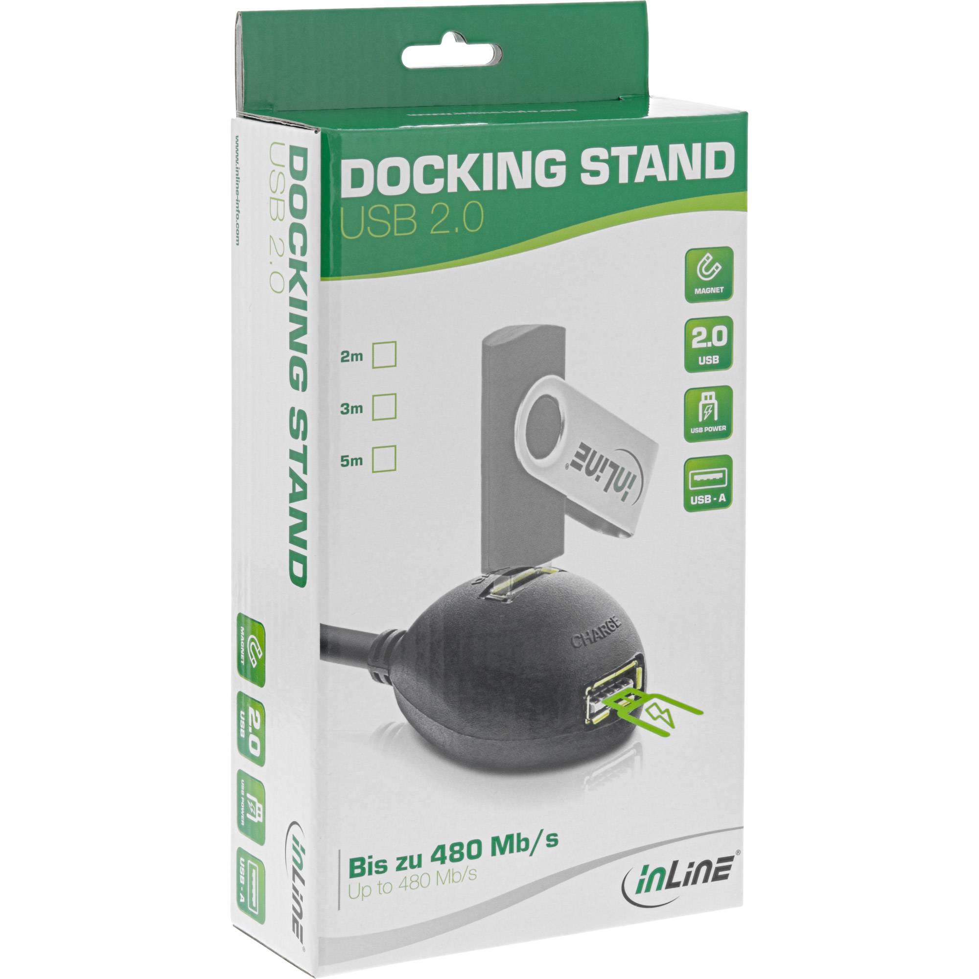 InLine - USB-Cradle - USB (M) bis USB, USB (nur Strom)