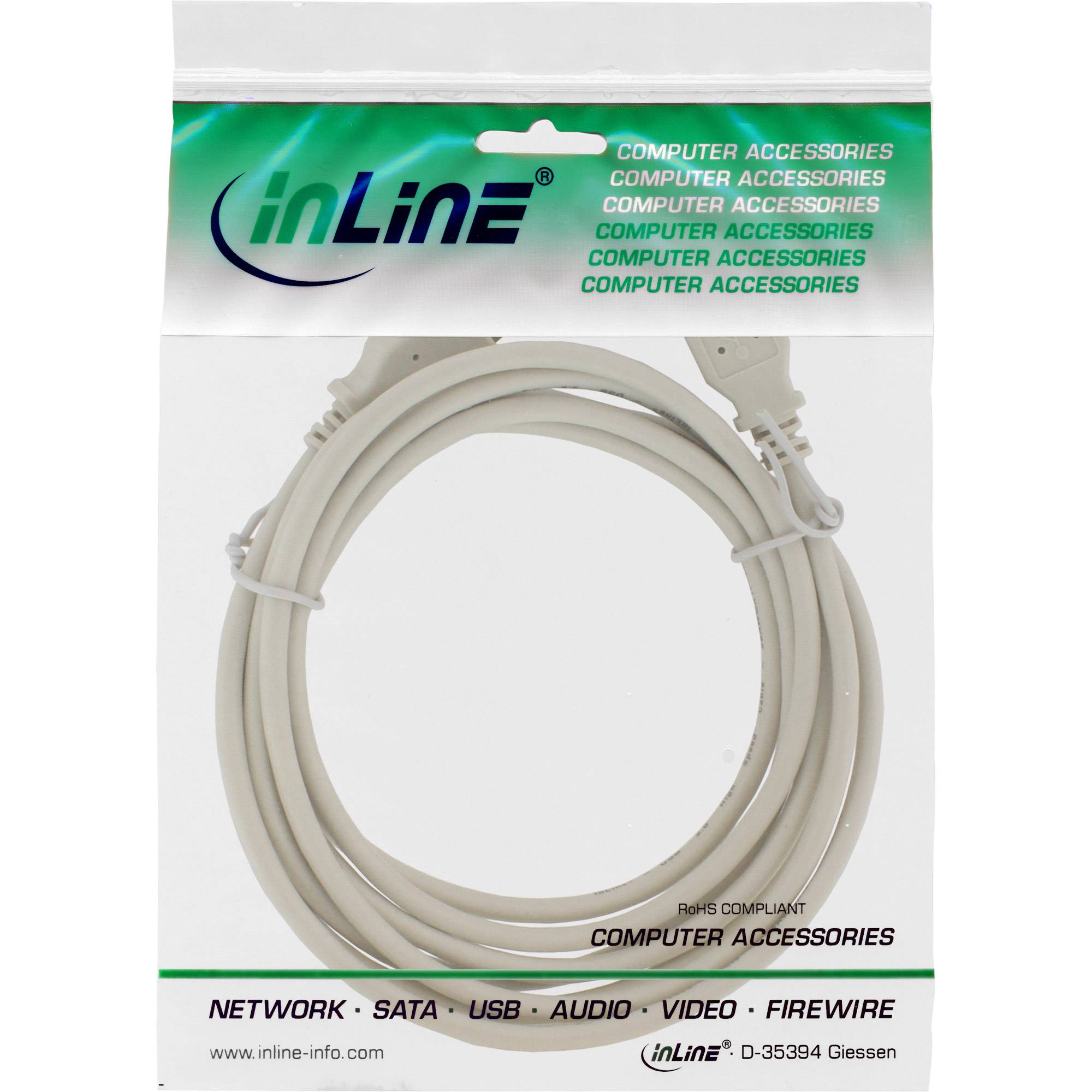 INLINE - USB 2.0 Kabel - A an A - beige - 0,3m