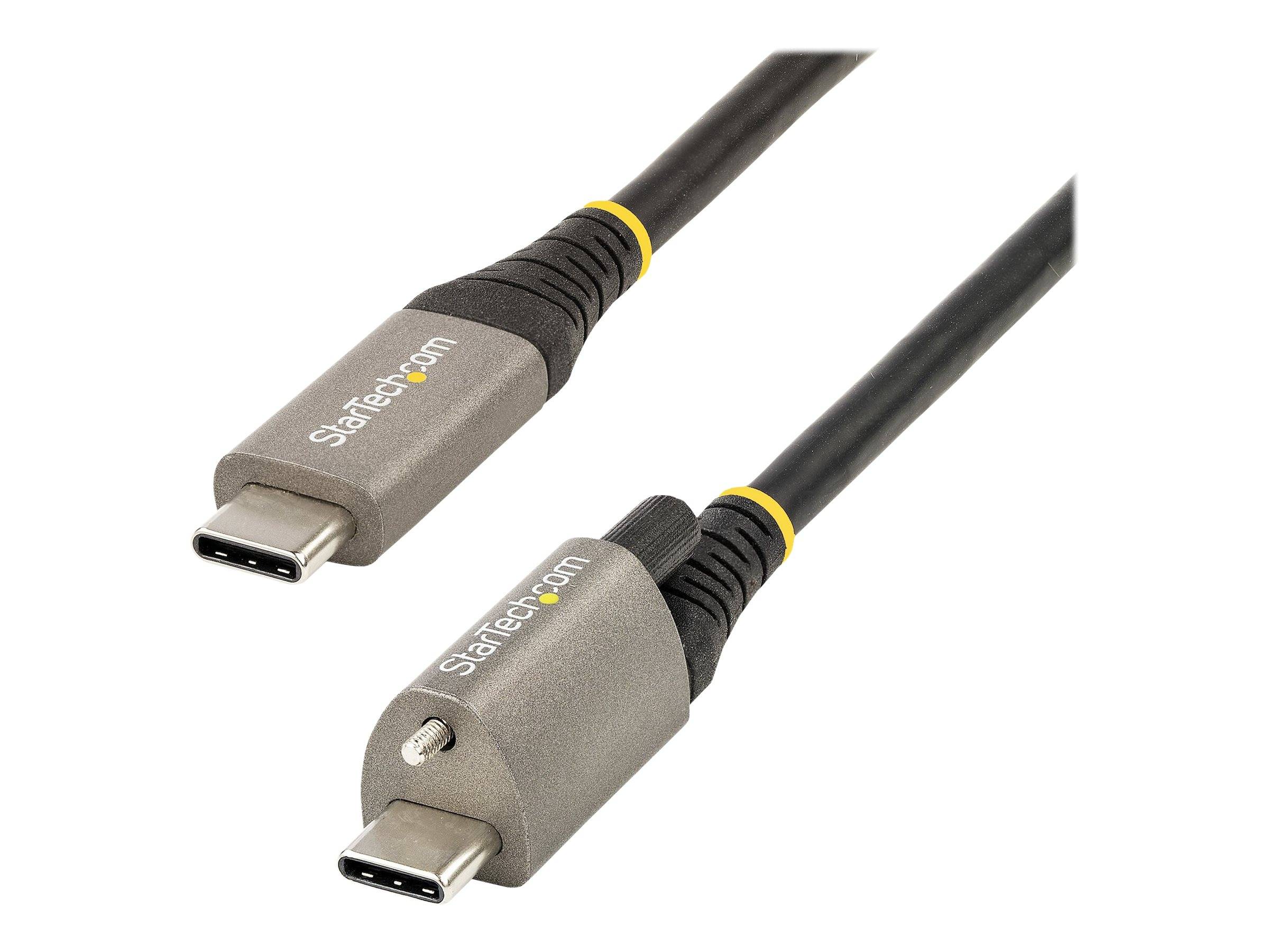 Zwei USB-C-Kabelstecker auf weißem Hintergrund, beide mit StarTech.com gekennzeichnet.
