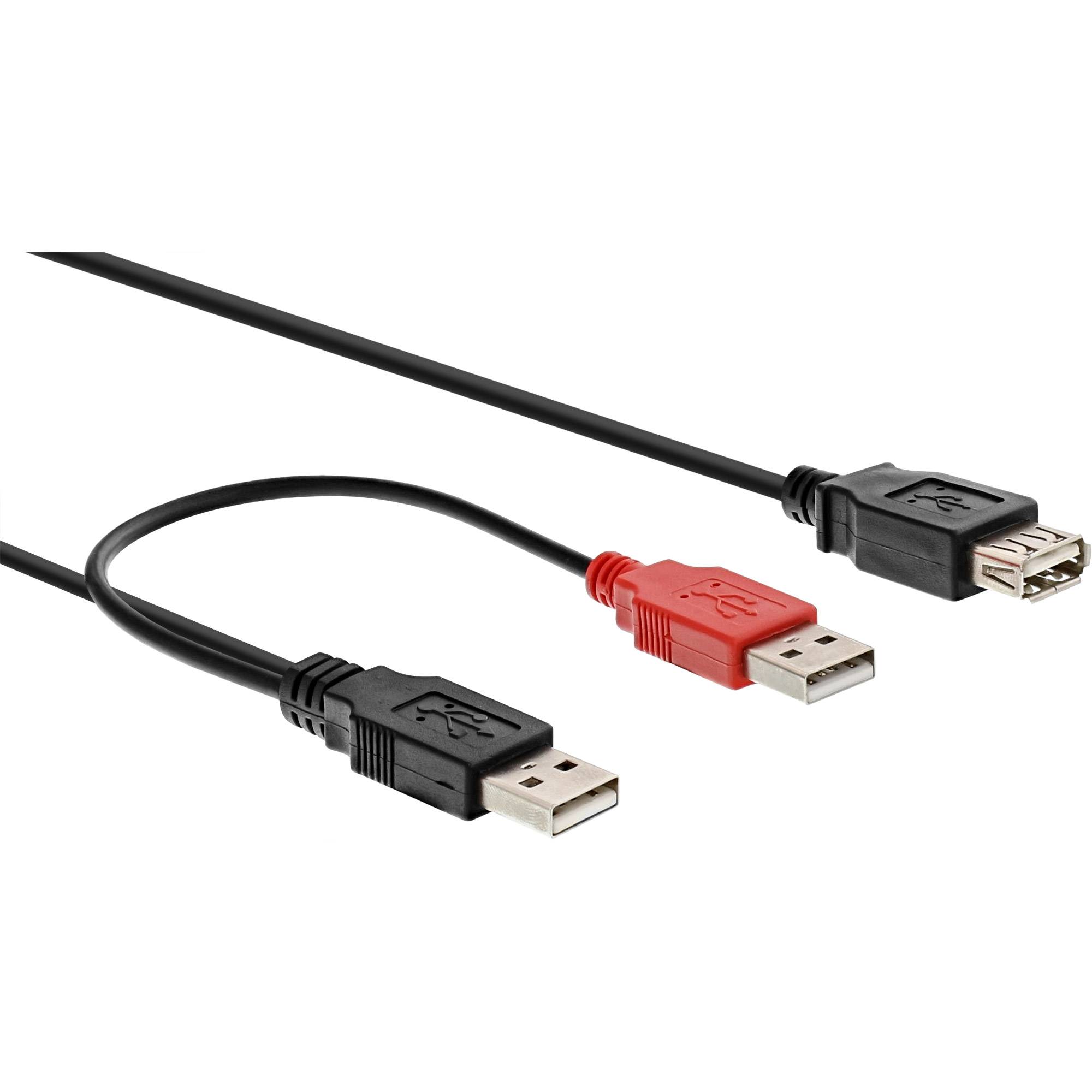 INLINE - USB 2.0 Y-Anschlusskabel - 2x Stecker A an Buchse A - 0,2m