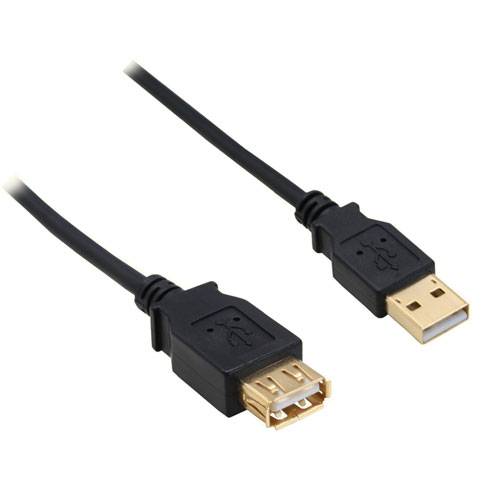 INLINE - USB 2.0 Verlängerung - ST / BU - Typ A - schwarz - Kontakte gold - 5m