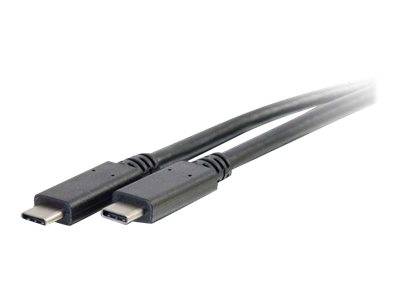 Zwei schwarze USB-C-Kabelstecker in Großaufnahme auf weißem Hintergrund dargestellt.