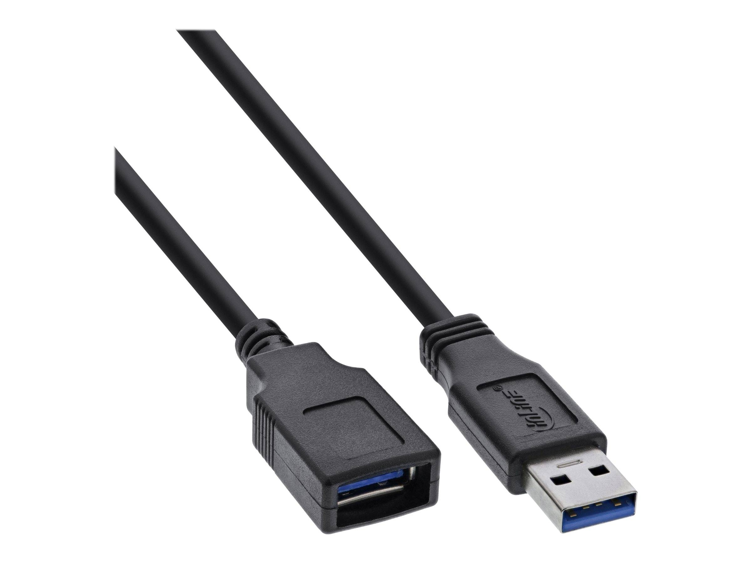 INLINE - USB 3.2 Gen.1 Kabel - A Stecker / Buchse - schwarz - 5m