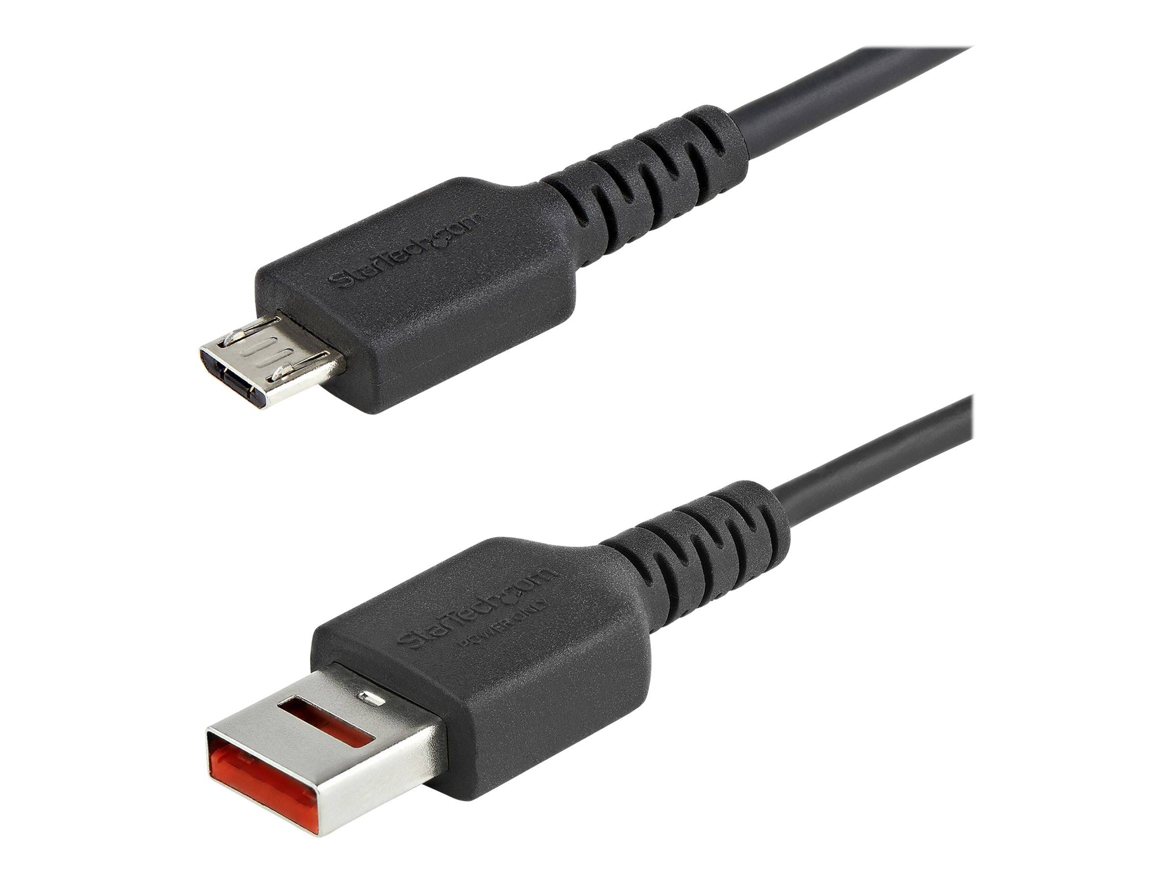 StarTech.com 3ft (1m) Secure Charging Cable, USB-A to Micro USB Data Blocker Charge-Only Cable, Power-Only Charger Cable