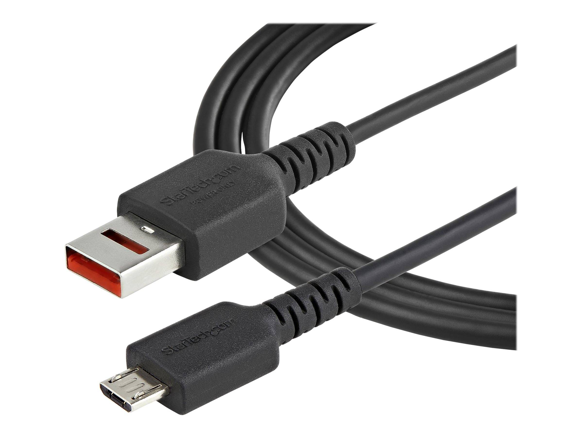 StarTech.com 3ft (1m) Secure Charging Cable, USB-A to Micro USB Data Blocker Charge-Only Cable, Power-Only Charger Cable