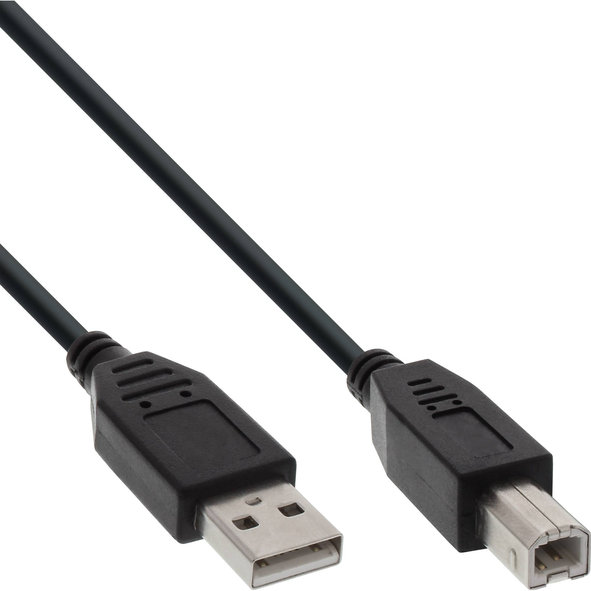 INLINE - USB 2.0 Kabel - A an B - schwarz - 0,3m