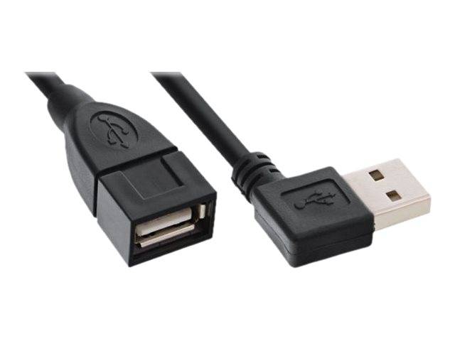 INLINE - Smart USB 2.0 Verlängerung gewinkelt - ST / BU - Typ A - schwarz - 2m