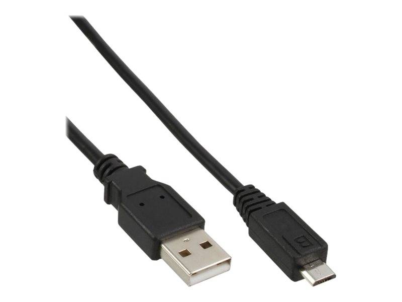 INLINE - Micro-USB 2.0 Kabel - USB-A Stecker an Micro-B Stecker - schwarz - 0,3m