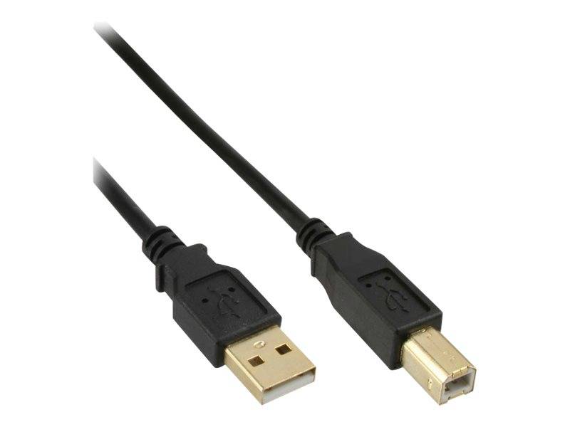 INLINE - USB 2.0 Kabel - A an B - schwarz - Kontakte gold - 5m