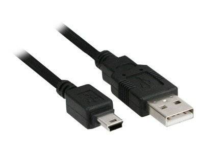 InLine USB 2.0 Mini-Kabel - USB A ST an Mini-B ST (5pol.) - schwarz - 5m - 5 m
