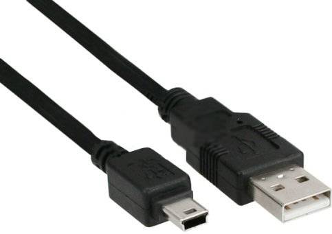 InLine USB 2.0 Mini-Kabel - USB A ST an Mini-B ST (5pol.) - schwarz - 5m - 5 m