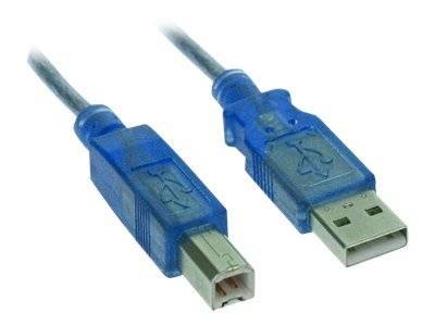 INLINE - USB 2.0 Kabel - A an B - blau-transparent - 3m