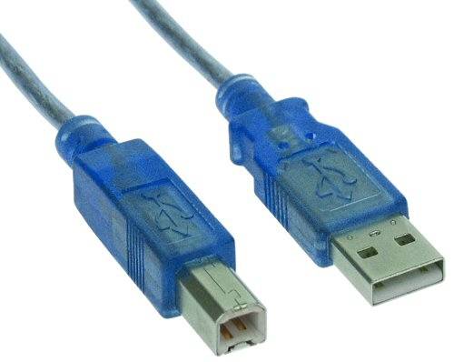 INLINE - USB 2.0 Kabel - A an B - blau-transparent - 3m