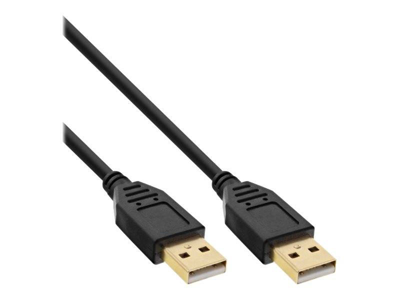 INLINE - USB 2.0 Kabel - A an A - schwarz - Kontakte gold - 3m