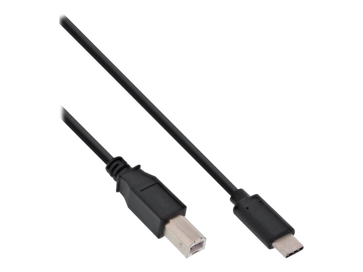 INLINE - USB 2.0 Kabel - USB-C Stecker an USB-B Stecker - schwarz - 1,5m