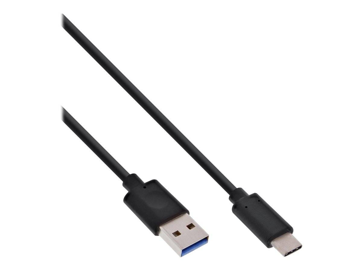 INLINE - USB 3.2 Gen.1x2 Kabel - USB-C Stecker an A Stecker - schwarz - 0,3m