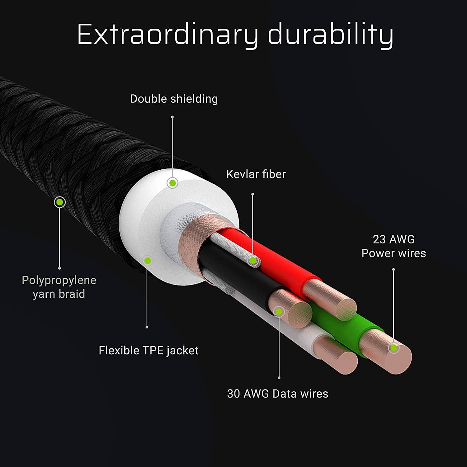 Green Cell GC Ray - Lightning-Kabel - USB männlich zu Lightning männlich weiße LED-Beleuchtung